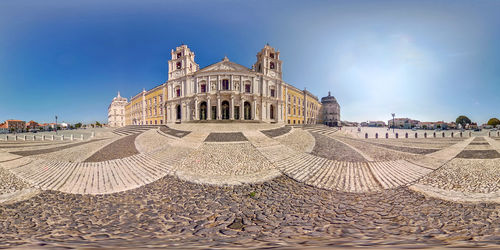 View of historic building against blue sky