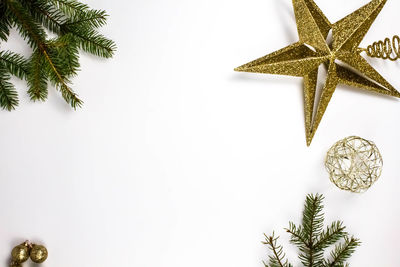 Close-up of christmas decoration hanging on tree