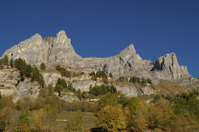 Scenic view of mountains against clear sky
