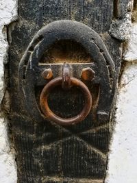 Close-up of metal door
