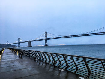 Bay bridge alone in a raining day 