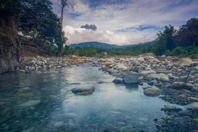 Scenic view of river against sky