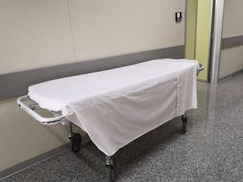 Stretcher in the hospital corridor