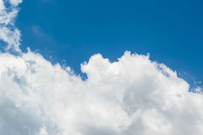 Low angle view of clouds in blue sky