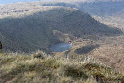 High angle view of volcanic landscape