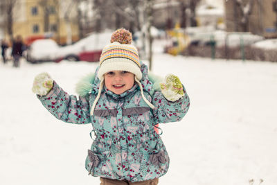 Cute girl in snow