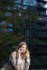 Young woman looking away