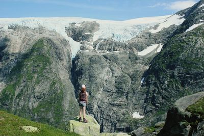 Man hiking on mountain