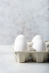 Close-up of eggs on table