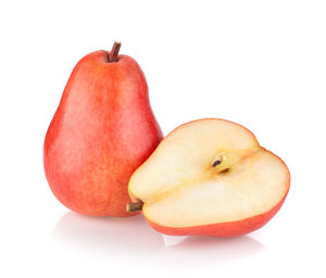 Close-up of apple against white background