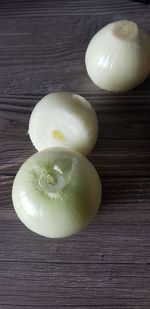 High angle view of fruits on cutting board