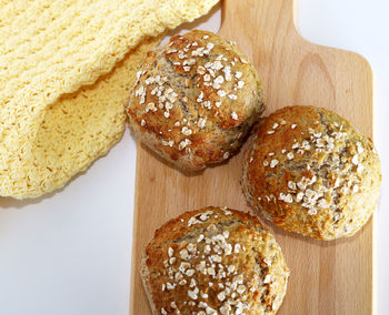 Directly above shot of breakfast on table