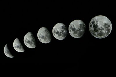 Close-up of moon against clear sky at night