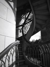 Low angle view of spiral staircase