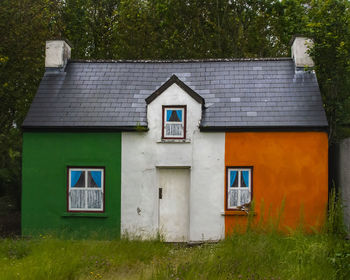Exterior of house on field against building
