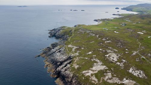 High angle view of sea