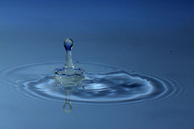 Close-up of water drop splashing