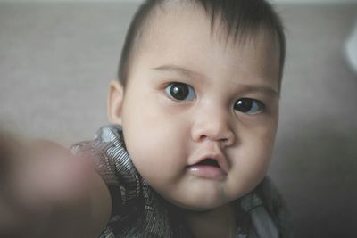 Close-up portrait of cute baby