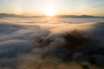 Aerial view of cloudscape during sunset