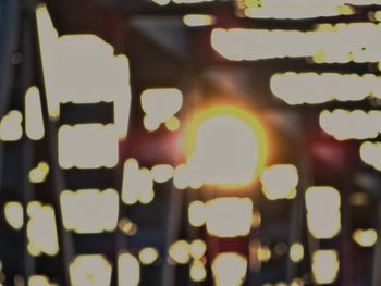 Defocused image of illuminated lights
