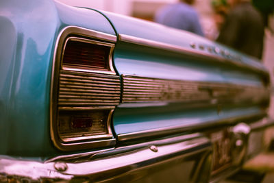 Close-up of old vintage car