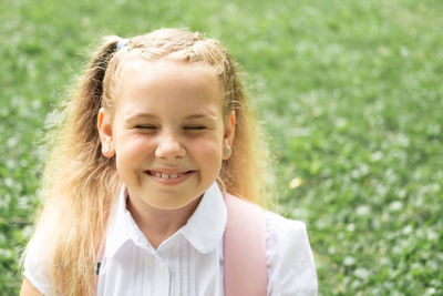 Portrait of smiling young woman