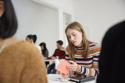 Young woman at workshop