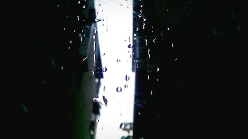 Close-up of water drops on glass