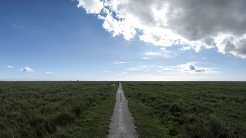 Scenic view of land against sky