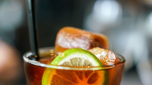 Close-up of drink in glass