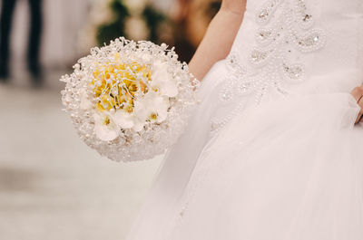 Close-up of white flower bouquet