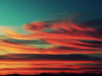 Low angle view of sky at sunset