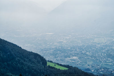 High angle view of landscape against sky