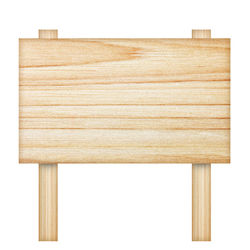 Wooden table against white background