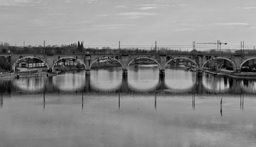 Bridge over river against sky