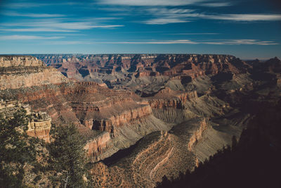 Aerial view of rock formations against sky