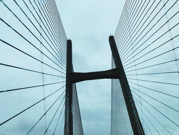 Low angle view of suspension bridge