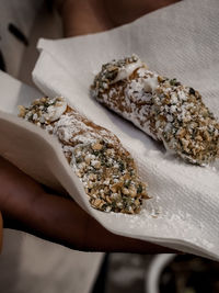 A close up of sicilian cannoli