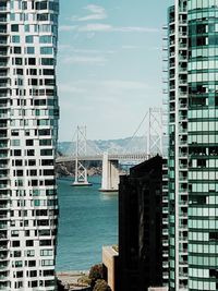 Modern buildings in city against sky