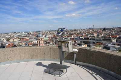 Aerial view of cityscape against sky