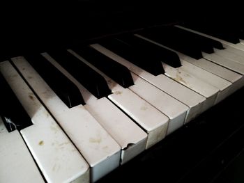 Close-up of piano keys