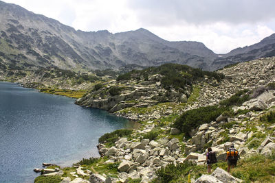 Scenic view of lake and mountains