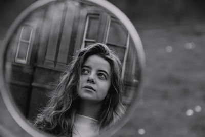 Close-up portrait of young woman