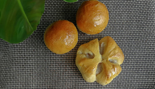 High angle view of oranges on table