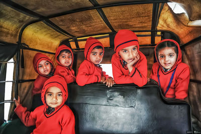 Portrait of a smiling young school kids