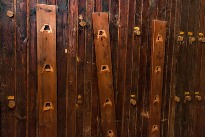 Full frame shot of old wooden wall