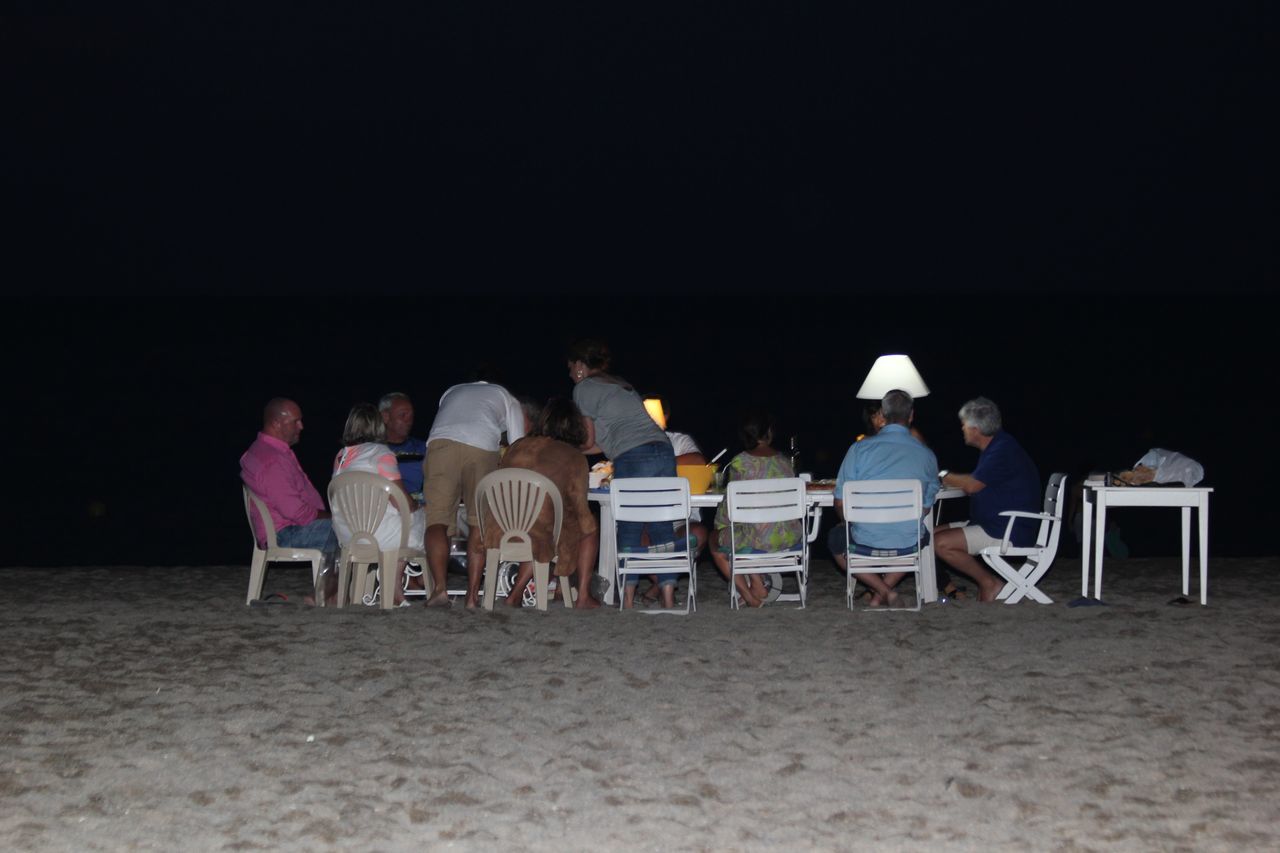 Dining on the beach