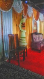 Empty chairs and tables at home