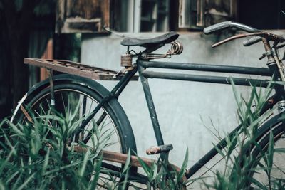Close-up of bicycle wheel