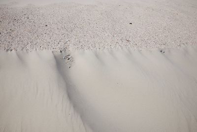 Close-up of snow on sand